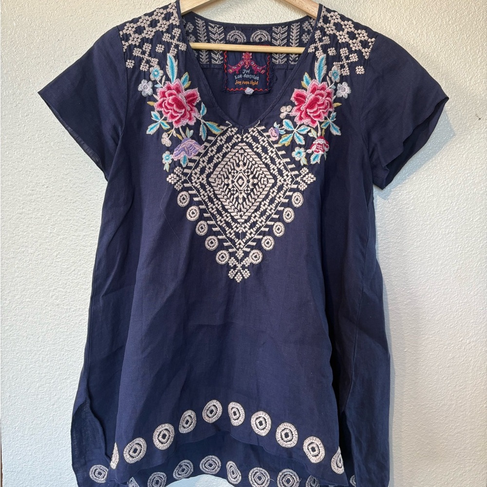 Johnny Was embroidered tunic Boho size small